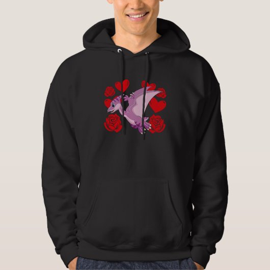 Love Heart Valentine's Day Roses Pterodactyl Boys  Hoodie (Voorkant)