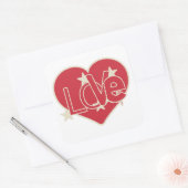 LOVE HEART VIERKANTE STICKER (Envelop)