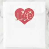 LOVE HEART VIERKANTE STICKER (Tas)