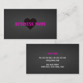 Love Heart Visitekaartjes Black en Dark Grey (Voorkant / Achterkant)