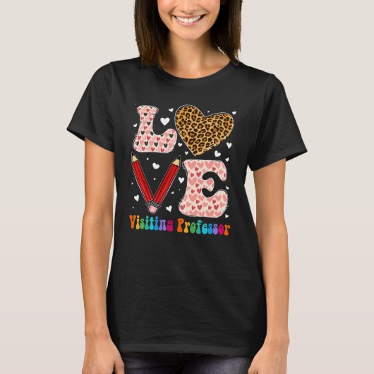Love Heart Visiting Professor Leopard Play Valent T-shirt (Voorkant)