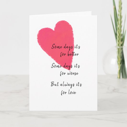 Love Heart Voeg een jaar bruiloft Jubileum Groeten Kaart (Voorkant)