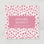 Love Heart Wedding Planner Vierkante Visitekaartje (Voorkant)
