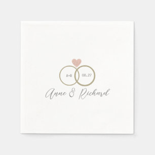 Love Heart Wedding Rings Personalized White Servet