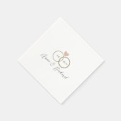 Love Heart Wedding Rings Personalized White Servet (Hoek)