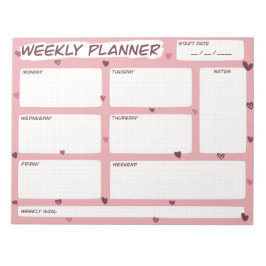 Love Heart Wekelijkse Planner  Notitieblok