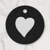 Love Heart White Glitter Valentijns Bedankjes Labels (Voorkant)