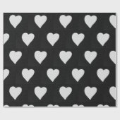 Love Heart White Glitter Valentijns Cadeaupapier (Vlak)
