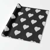 Love Heart White Glitter Valentijns Cadeaupapier (Uitgerold)