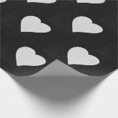 Love Heart White Glitter Valentijns Cadeaupapier (Hoek)