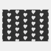 Love Heart White Glitter Valentijns Inpakpapier Vel (Voorkant 3)