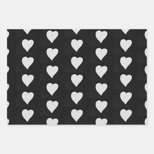 Love Heart White Glitter Valentijns Inpakpapier Vel (Voorkant 3)