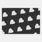 Love Heart White Glitter Valentijns Inpakpapier Vel (Voorkant 2)