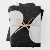 Love Heart White Glitter Valentijns Inpakpapier Vel (In situ)