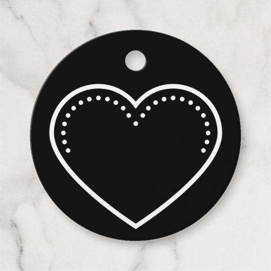 Love Heart White Valentijns Bedankjes Labels (Voorkant)