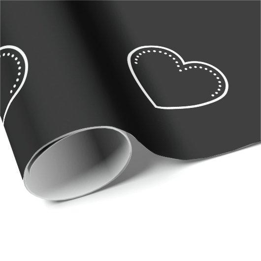 Love Heart White Valentijns Cadeaupapier (Rol Hoek)