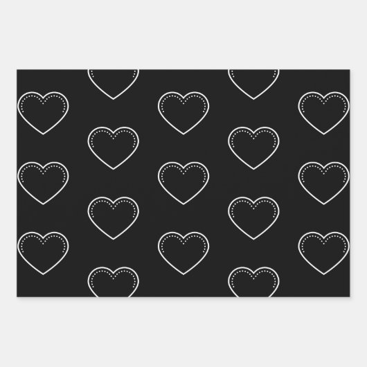 Love Heart White Valentijns Inpakpapier Vel (Voorkant 3)