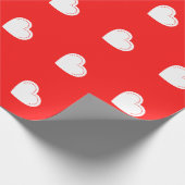 Love Heart White Valentijns's rapping Paper Cadeaupapier (Hoek)