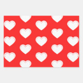Love Heart White Valentijns's Wrapping Paper Sheet (Voorkant 3)