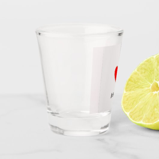 Love Heart with Funny Text Shot Glas (Links)