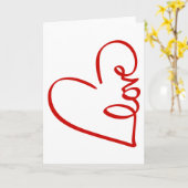 Love Heart Word Art Red Valentijns Kaart (Gele Bloem)