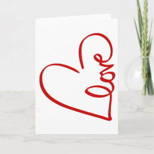 Love Heart Word Art Red Valentijns Kaart