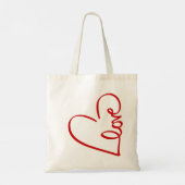 Love Heart Word Art Red Valentijns Tote Bag (Achterkant)