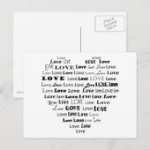 Love Heart Word Cloud - Black on White Briefkaart (Voorkant / Achterkant)