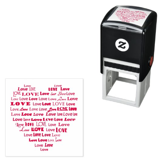 Love Heart Word Cloud Zelfinktende Stempel (In situ)
