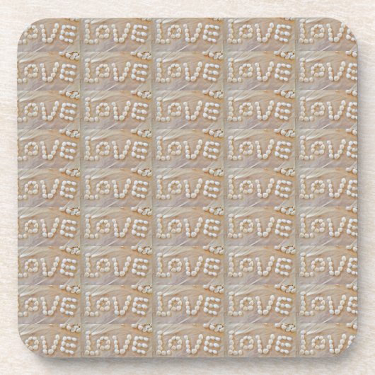 Love Heart Zee Shell Beach Hearts Seashells Summer Drankjes Onderzetter (Voorkant)