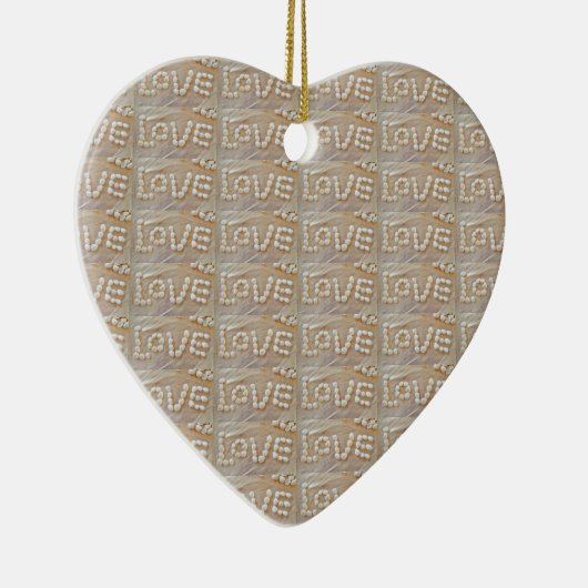 Love Heart Zee Shell Beach Hearts Seashells Summer Keramisch Ornament (Rechts)
