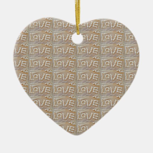 Love Heart Zee Shell Beach Hearts Seashells Summer Keramisch Ornament (Voorkant)