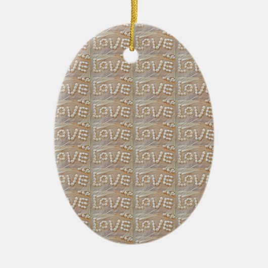 Love Heart Zee Shell Beach Hearts Seashells Summer Keramisch Ornament (Voorkant)