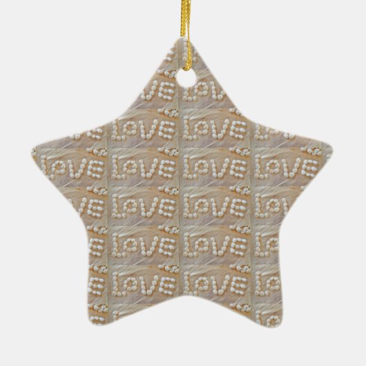 Love Heart Zee Shell Beach Hearts Seashells Summer Keramisch Ornament (Achterkant)