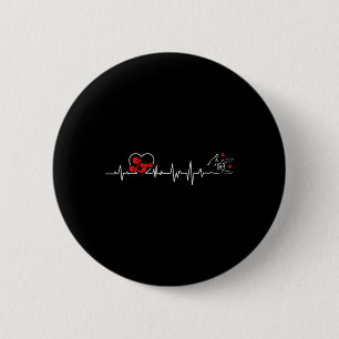 Love Heartbeat Hand Sign Language Hearing Verlies  Ronde Button 5,7 Cm