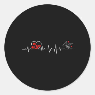 Love Heartbeat Hand Sign Language Hearing Verlies Ronde Sticker