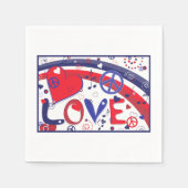Love Hearts and Musical Notes Paper Napkins Servet (Voorkant)