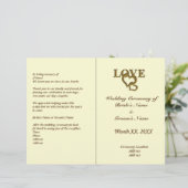 Love Hearts and Red Rose Wedding Foldable Program (Staand voorkant)