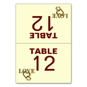 Love Hearts and Red Rose Wedding Folded Table Kaar Kaart