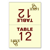 Love Hearts and Red Rose Wedding Folded Table Kaar Kaart (Voorkant)