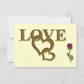 Love Hearts and Red Rose Wedding RSVP Menu Invite Kaart (Achterkant)