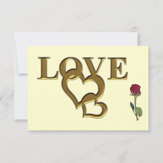 Love Hearts and Red Rose Wedding RSVP Menu Invite Kaart (Achterkant)