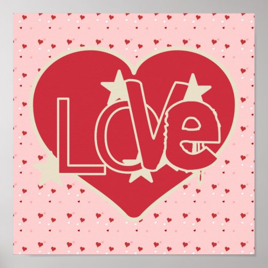 Love Hearts and Stars Poster (Voorkant)