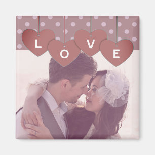 Love Hearts Banner Romantische Overlaid Aangepaste Magneet