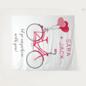 Love Hearts Bicycle Valentijn Aangepast op maat Wandkleed (Voorkant (horizontaal))