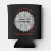 Love Hearts Black Gepersonaliseerde foto Blikjeskoeler (Achterkant)