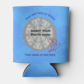 Love Hearts Blue Gepersonaliseerde foto Blikjeskoeler (Voorkant)