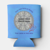 Love Hearts Blue Gepersonaliseerde foto Blikjeskoeler (Achterkant)