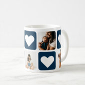 Love Hearts Blue Photo Collage Mok (Voorkant rechts)