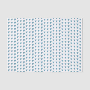 Love Hearts Blue Waterverf Pattern Party Tissuepapier